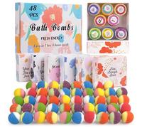 Kainga Recka 48 bombas de baño naturales y orgánicas para mujeres y niños, ricas en aceites esenciales, relajación y alivio del estrés, set de regalo para el día de la madre, Navidad
