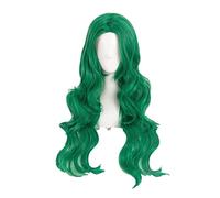 Kaioh Michiru Sailor Neptune Wigs 65cm Long Green Curly Heat Resistant Synthetic Hair Cosplay Wig + Wig Cap
