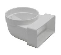 Kair Adaptador de codo de 110 mm x 54 mm a 100 mm, rectangular a redondo, adaptador de curva de 90 grados para convertir a sistemas de conductos de plástico de diferentes tamaños, hembra