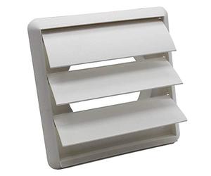 Kair Gravity Grille Air Vent with Non-Return Shutter Flaps - 4 inch / 100mm Round Spigot - White - SYS-100 - DUCVKC243 by Kair