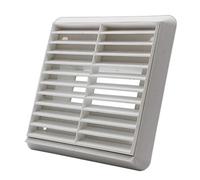 Kair Rejilla de ventilación blanca con rejilla de ventilación de 155 mm de dimensión externa con 110 mm x 54 mm de tubo trasero rectangular