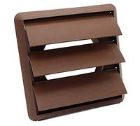 Kair Rejilla de ventilación de pared de gravedad de 125 mm, espiga trasera redonda de 125 mm y cubierta frontal de 155 mm, solapas de obturador para prevención de corrientes de aire