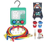 KAISAL Kit de Carga Aire Acondicionado de Coche Digital Manómetro Aire Acondicionado con Pantalla LCD HVAC Manometro para 92 Tipos de Gas Refrigerante r134a R32 R410A R22