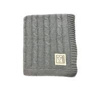KAISER 6521823 CABLE KNITT - Manta de bebé de punto 100% algodón orgánico (kbA), manta de bebé transpirable, recién nacido para el verano, manta para cochecito, manta de bebé, col. gris claro
