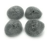 KAISER plastic® Juego de 4 estropajos de acero, resistentes al desgaste, estropajos y sartenes, ideal para parrillas sucias