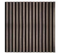 KAISER plastic® Paneles acústicos, color: roble marrón oscuro, paneles de pared en diferentes formatos, listones de madera y fieltro, revestimiento moderno de pared (60 x 60 cm, 1 unidad)