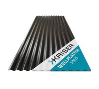 KAISER plastic® Xtra Strong - Placa ondulada (PC), estructura en C y negro, grosor de 1,2 mm, seno 76/18, 90 x 117 cm, 1 unidad, fabricado en Alemania