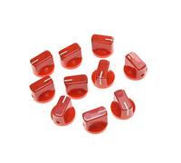 kaish 10pcs - Amplificador de guitarra pedal de efecto perillas puntero pomo con tornillo de juego rojo