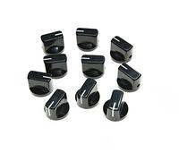 kaish 10pcs - Amplificador de guitarra pedal de efecto perillas puntero pomo con tornillo de Set Negro