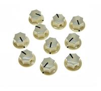 kaish 10pcs color blanco envejecido y Mini MXR estilo falda Amp pomo latón Pedal de efecto pomos