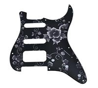 KAISH 11 agujeros American Modern Strat Style HSS Golpeador de 3 tornillos de esquina redonda Humbucking Pickup Montaje para Stratocaster/Strat patrón de flores