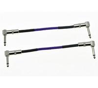 kaish 2-Pack morado ángulo recto 20 cm Mono Cable de efecto de guitarra pedal de efectos Patch Cable
