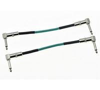 kaish 2-Pack verde ángulo recto 20 cm Mono Cable de efecto de guitarra pedal de efectos Patch Cable