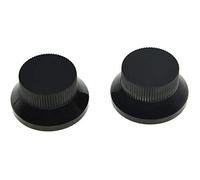 kaish 2pcs Negro pomos de metal Bell push On Guitar Bass sombrero de copa Knob para 5.8 mm Split cañas