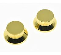kaish 2pcs Oro Metal pomos de Bell push On Guitar Bass sombrero de copa Knob para 5.8 mm Split cañas