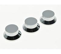 KAISH 3 pomos de campana de metal cromado para guitarra ST Strat para ejes divididos de 5,8 mm