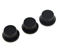 kaish 3pcs Negro pomos de metal Bell push On St Strat guitarra sombrero de copa Knob para 5.8 mm Split cañas