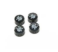kaish 4 piezas negro con blanco Cráneo Guitarra velocidad Perilla de Control pomos Dial para LP Guitarra