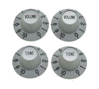 KAISH 4 pomos blancos con tapa plateada, 24 pomos de sombrero de bruja LP para guitarra Les Paul/SG/ES de EE. UU