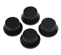 kaish 4pcs Negro LP pomos de metal Bell push On Guitar Bass sombrero de copa Knob para 5.8 mm Split cañas