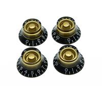 kaish 4pcs Negro w/oro Custom LP Guitarra Bell Perillas Top Hat Perillas para Les Paul