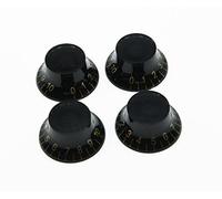 kaish 4pcs Negro w/oro número LP Guitarra Bell Perillas Top Hat Perillas para Les Paul