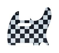 KAISH 5 Agujeros 3D Impreso Estilo Vintage Tele Guitarra Plástico Golpeador TL Pick Guard para Telecaster/Tele Hecho en USA/México Negro/Blanco Rejilla