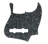 KAISH 5 cuerdas Jazz Bass Pick Guard J Bass Scratch Plate para USA/Mexicano Fender 5 cuerdas Jazz Bass Negro Perla