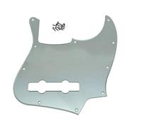 KAISH 5 cuerdas Jazz Bass Pick Guard J Bass Scratch Plate para USA/Mexicano Fender 5 cuerdas Jazz Bass Silver Mirror