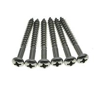 KAISH 6 tornillos de montaje de acero inoxidable Phillips para guitarra Fender Stratocaster