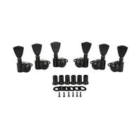 KAISH Afinadores de bloqueo 3+3 negros 21:1, teclas de afinación de bloqueo con botones Keystone para guitarras acústicas USA Les Paul/SG/ES/o
