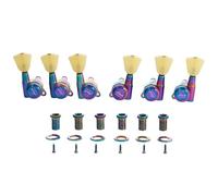 KAISH Afinadores de bloqueo de botón Keystone 3x3 18:1, máquinas de afinación de bloqueo para guitarras LP/Les Paul/SG/ES o acústicas, cromo quemado