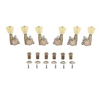KAISH Afinadores de bloqueo de botón Keystone 3x3 18:1 para guitarra, máquinas de afinación de bloqueo para LP/Les Paul/SG/ES o guitarras acústicas, níquel reliquia