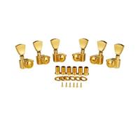 KAISH Afinadores de bloqueo dorados 3+3 21:1, teclas de afinación de bloqueo con botones Keystone para guitarras acústicas USA Les Paul/SG/ES/o
