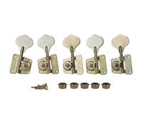 KAISH Clásico 70's Cloverleaf Lefty - Afinadores de bajo de 5 cuerdas, 5 teclas de afinación de graves para Jazz Bass J Bass o Precision Bass P Bass Relic Nickel 4 izquierda/1 derecha