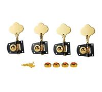 KAISH Claves de afinación de graves para bajo de trébol izquierdo negro con dorado para bajo estándar/Highway One Series Jazz J Bass / Precision P Bass