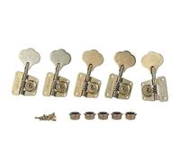 KAISH Cloverleaf - Afinadores de bajo de 5 cuerdas, estilo vintage de los años 70, 5 teclas de afinación de graves para Jazz Bass J Bass o Precision Bass P Bass Relic Nickel 4 Derecha/1 Izquierda