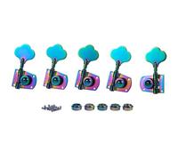 KAISH Cloverleaf - Afinadores de graves de 5 cuerdas, 5 teclas de afinación de graves para estándar/Highway One Series Jazz Bass J Bass/Precision Bass P Bass Burnt Chrome 4 derecha/1 izquierda