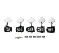 KAISH Cloverleaf Lefty - Afinadores de graves de 5 cuerdas, 5 teclas de afinación de graves para estándar/Highway One Series Jazz Bass J Bass/Precision Bass P Bass negro con cromo 4 izquierda/1