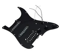 KAISH Golpeador cableado cargado Strat HSS para Squier o Import Stratocaster, color negro, 3 capas