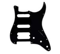 KAISH Golpeador de 11 agujeros American Modern ST Style HSS de esquina redonda sin agujeros para tornillos para guitarras Ultra Series Strat, color negro, 3 capas