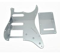 KAISH Golpeador de 11 agujeros estilo ST/Strat HSS con placa trasera ST, cubierta de trémolo para Stratocaster de Estados Unidos/México/Strat Silver Mirror 1 capa