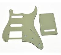 KAISH Golpeador de 11 agujeros estilo ST/Strat HSS con placa trasera ST, cubierta de trémolo para Stratocaster de Estados Unidos/México/Strat blanco envejecido de 3 capas