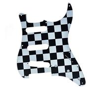 KAISH Golpeador de 11 agujeros estilo ST/Strat SSS para Estados Unidos/México Stratocaster/Strat Black/White Grid