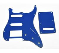 KAISH Golpeador de 11 agujeros estilo Strat HSS ST, cubierta trasera de trémolo para Stratocaster de Estados Unidos/México/Strat azul, 3 capas