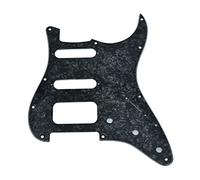 KAISH Golpeador de 11 agujeros moderno HSS Strat 3 tornillos de esquina redonda Humbucking pickguard montaje se adapta a American Fender Strat Black Pearl