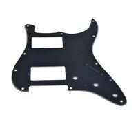 KAISH Golpeador de estilo moderno de 11 agujeros con 2 humbucker H/H para American Strat con pastillas humbucker dobles Humbucker con esquina cuadrada, color negro, 3 capas