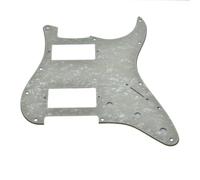 KAISH Golpeador de estilo moderno de 11 agujeros con 2 humbucker H/H para American Strat con pastillas humbucking duales Humbucker con perla envejecida de esquina cuadrada
