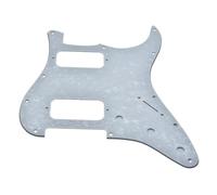 KAISH Golpeador de estilo moderno de 11 agujeros con 2 humbucker H/H para American Strat con pastillas humbucking duales Humbucker con esquina redonda perla blanca