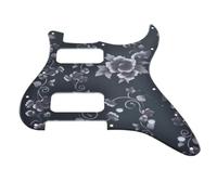 KAISH Golpeador de estilo moderno de 11 agujeros con 2 humbucker H/H para American Strat con pastillas humbucker dobles Humbucker con patrón de flores de esquina redonda